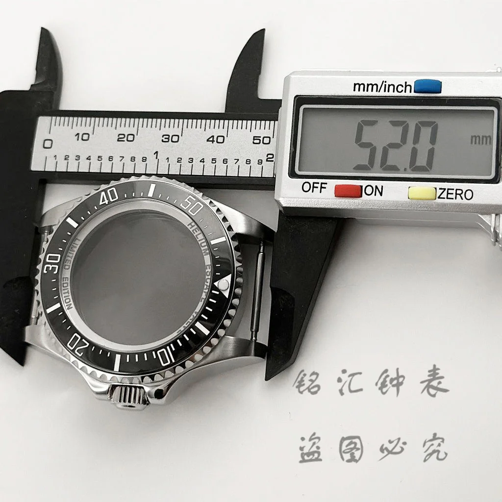 44MM SEA Big Black Ceramic Bezel Silver DEEP Homage Sapphire Crystal Watch Case Fit NH34 NH35 NH36 4R35 4R36 NH38 NH39 Movement