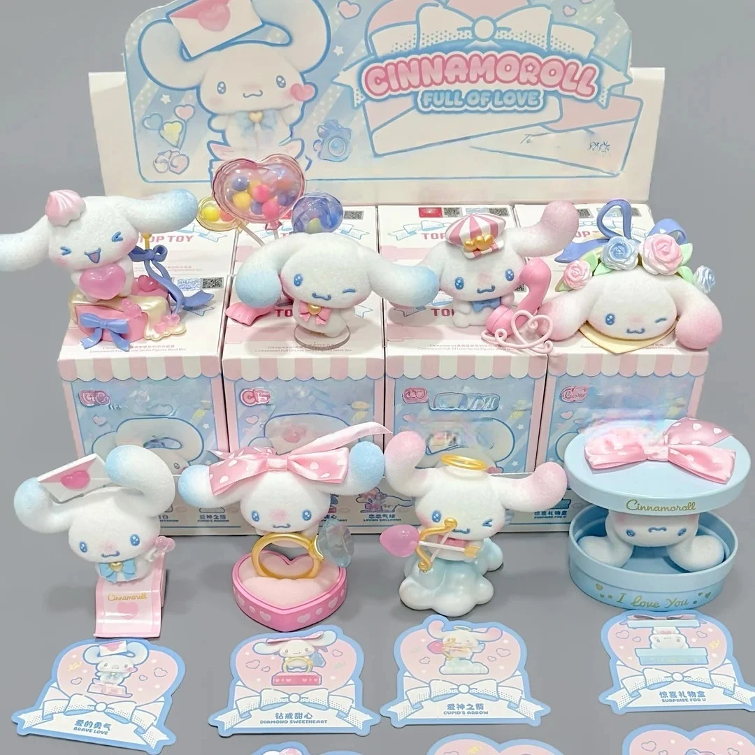 

Cinnamoroll Full Of Love Series Blind Box Flocked Figurine Desktop Ornament Trendy Toy Exquisite Gift For Young Females