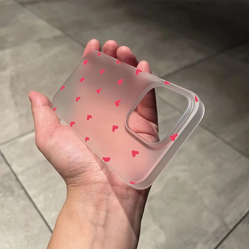 Cute Small Love Heart Soft Phone Case For iPhone 11 12 13 14 15 16 17 Pro Max XS X XR 7 8 Plus 12 13 Mini Shockproof Clear Cover - náhled 5