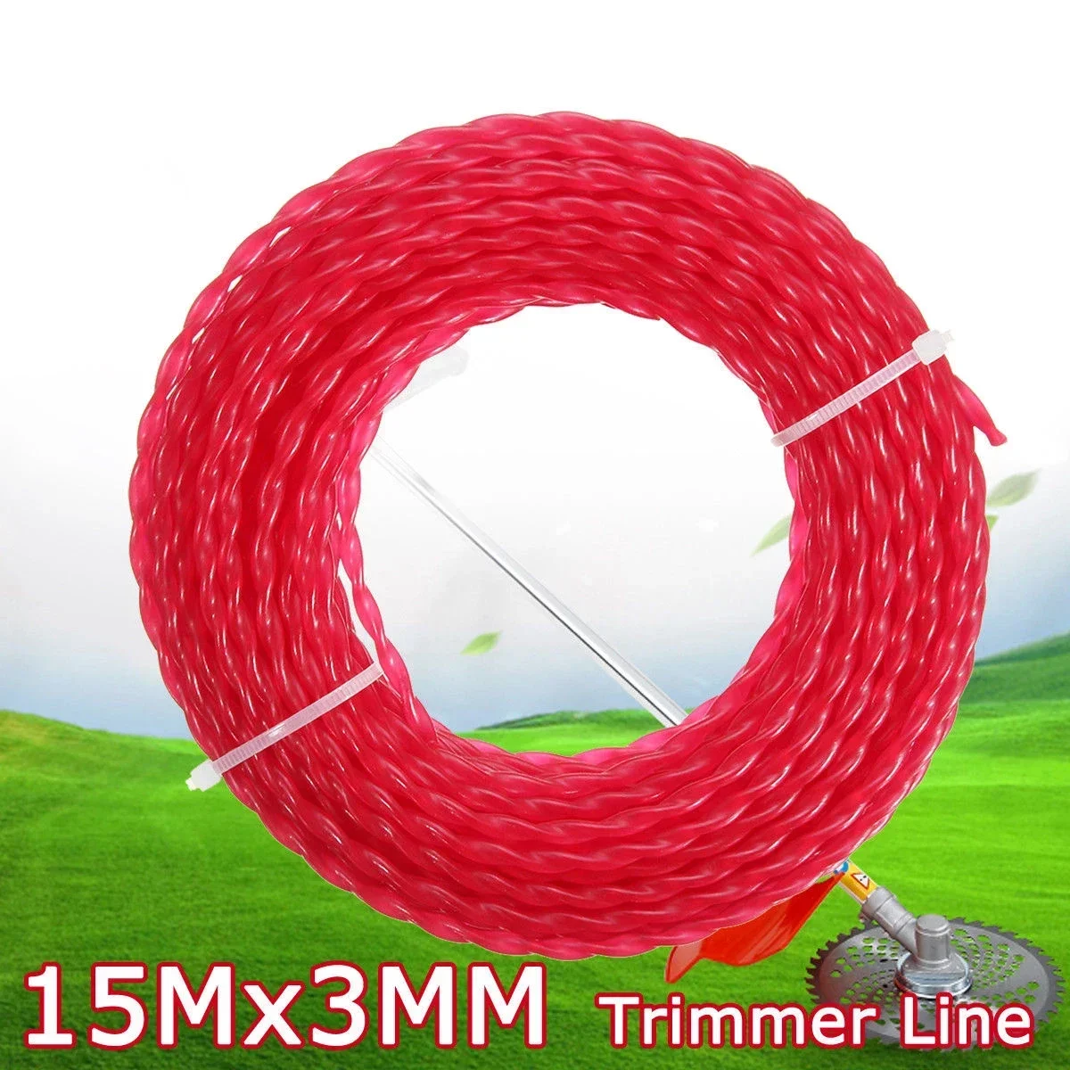 Nylon Trimmer Line Rope Roll Cord Wire String Grass Strimmer Garden Tools Accessories For Most Brush Cutters 15mx3mm