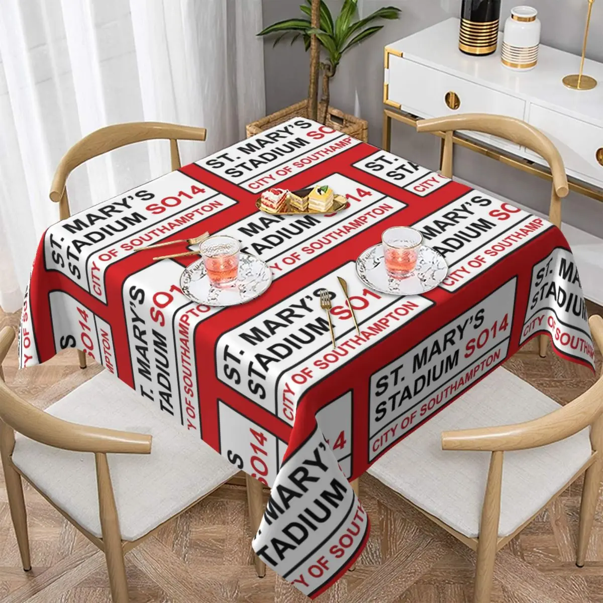 

Футбольная команда Southampton, стадион Святой Мэри, уличный знак, квадратная скатерть, маслостойкая скатерть для кухни, чехол для обеденного стола