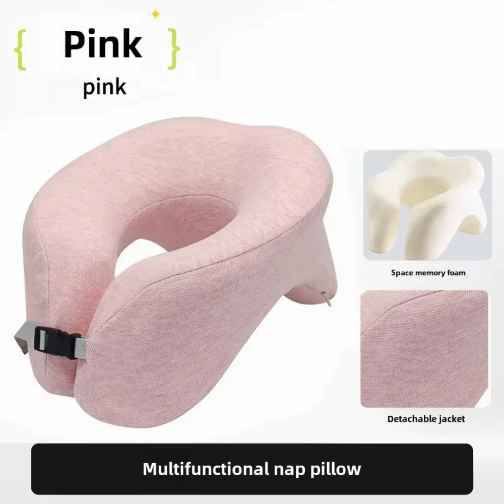 Healthcare Slow Rebound Travel Neck Pillow Cotton Portable Sleep Camping Pillow Non-deformed Soft Cervical Cushion Car