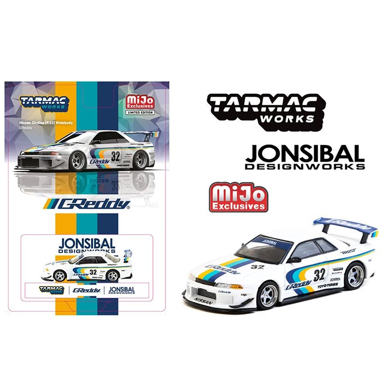 

Предпродажа Tarmac Works 1:64 NISSAN SKYLINE GTR R32 WIDEBODY JONSIBAL Литая под давлением диорама Коллекция моделей автомобилей Игрушки