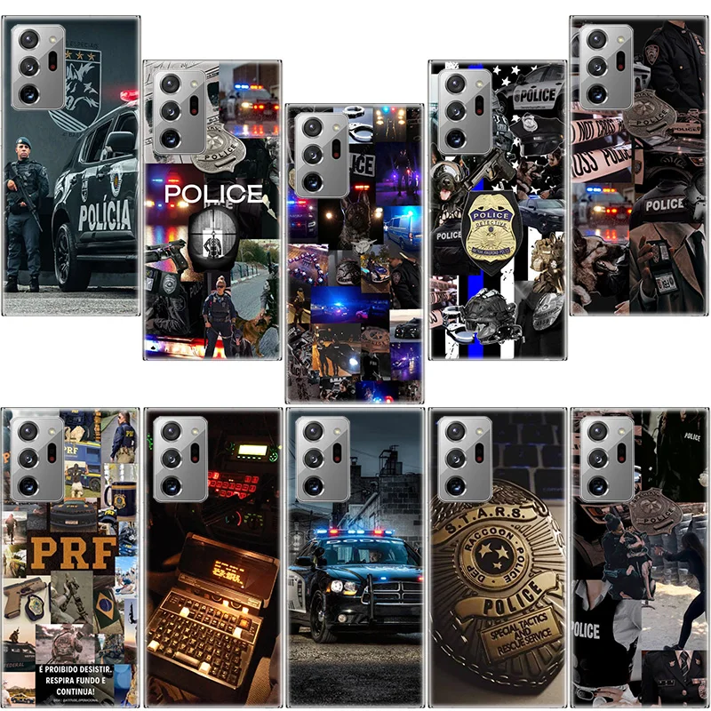 Symbol Police Phone Case for Samsung A17 A37 A57 A54 A14 A24 A34 A07 A04S A02S A12 A22 A32 A52S A16 A26 A36 A56 A72 Galaxy Note