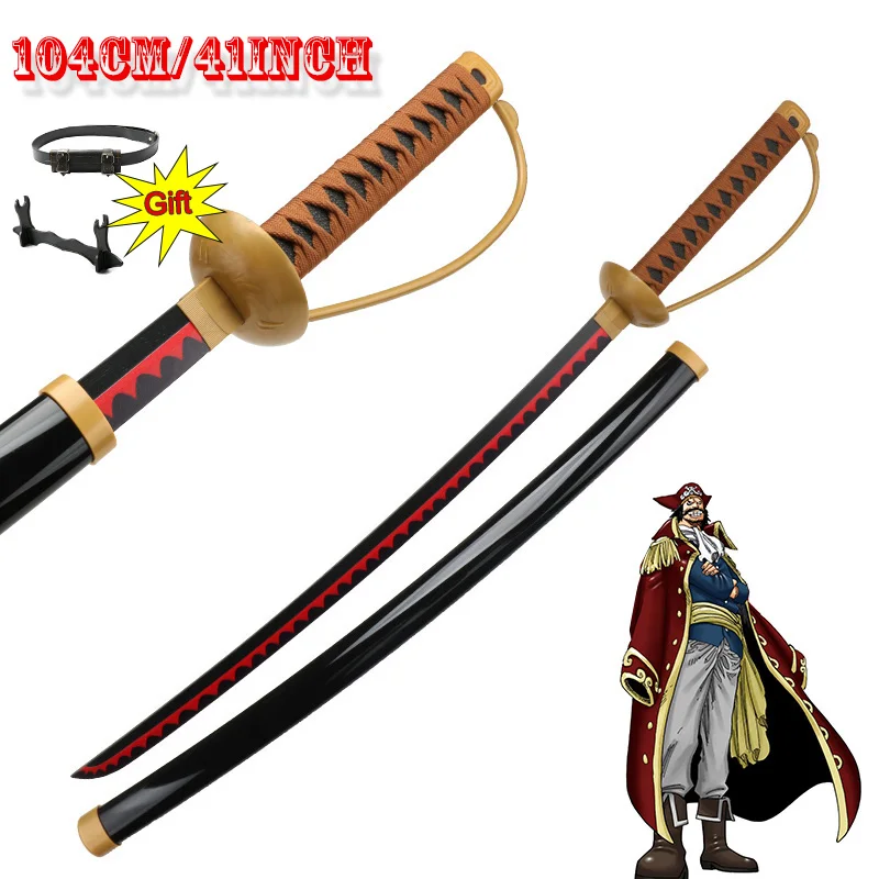 سيف أنيمي كوسبلاي - سيف خشب الساموراي الياباني، آمن للحفلات التنكرية/عرض الرسوم المتحركة، حامل وحزام Sword FreeSword متضمن