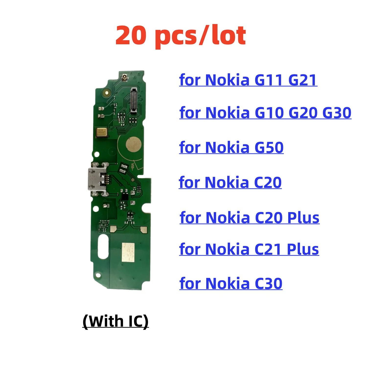 

20 Pcs/Lot, USB Charger Dock Connector Flex Cable For Nokia G11 G21 G10 G20 G30 G50 C20 C21 Plus C30 X20 Charging Board Plug