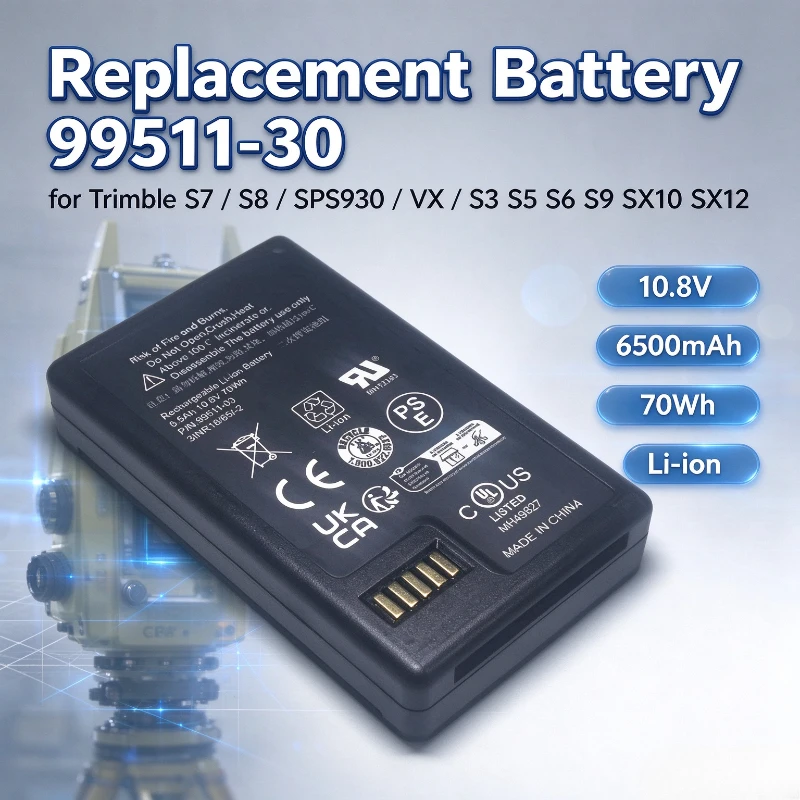 Replacement Battery 99511-30 10.8V 6500mAh for Trimble S7 S8 SPS930 VX S3 S5 S6 S9 SX10 SX12 Total Station Surveying Instrument