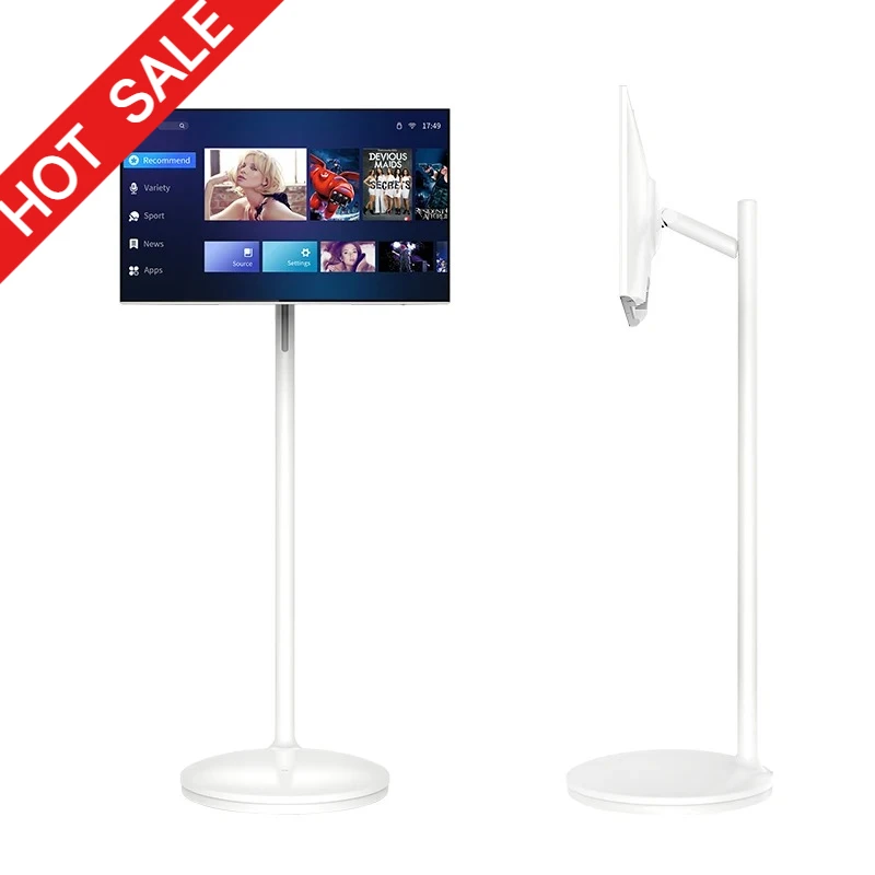 Mobile Wheeled Android LCD Advertising Display, 21.5 27 32 Inch Portable Smart Digital Signage With Stand, For Home Commercial