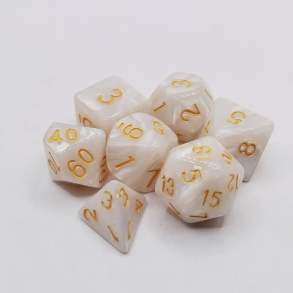 Boardgame Glitter Dice Acrylic Cube Dice Pearlized Digital Game Dice Polyhedral Dice Set Double Color Dice Pearlescent Dice