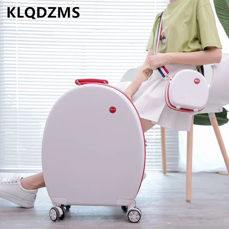 KLQDZMS-maleta de cabina pequeña para mujer, juego de viaje ABS + PC, bolsa de viaje con ruedas, equipaje rodante, 20 pulgadas