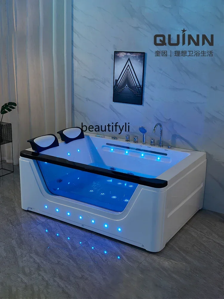 Double Couple Luxury Waterfall Massage Bathtub Acrylic Hotel Household Constant Temperature Bathtub