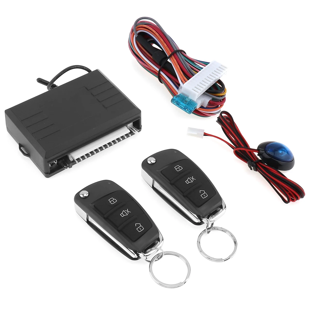 12V Car Burglar Alarm System Keyless Entry Engine Start Alarm System with Remote Control & Door Lock Lock Push Button for KIA