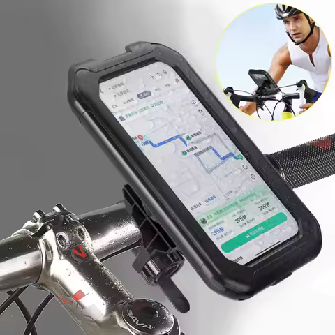 Waterproof Bicycle Phone Holder Motorcycle Bike Phone Case Bag for Bike Phone Stand Mount 360&deg; Rotation for 5.5-6.9inch