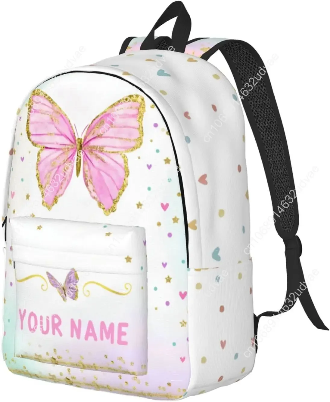 Personalized Backpack for Girls Boys, Custom Backpacks with Name, Customized Butterfly School Bookbag for Kids, Personalized Cas