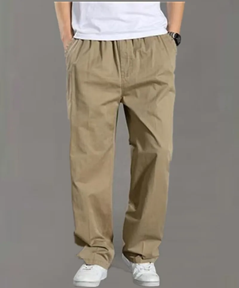 Mens Casual Jogger Pants Relaxed Fit Cargo Pants Drawstring Sweatpants Hiking Outdoor Twill Sport Pants