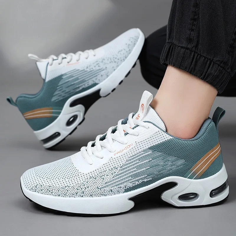 Men Color Block Mesh Running Shoes Breathable Lace up Tennis Sneakers Comfortable Non slip Wear resistant Gym Sports Plus Size