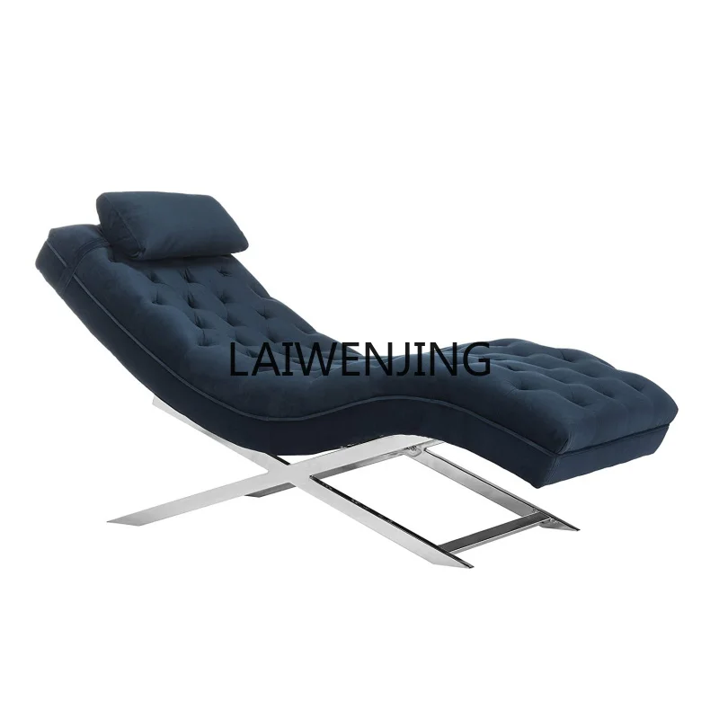 

MJY light luxury velvet leisure recliner lazy sofa stainless steel princess chair customization