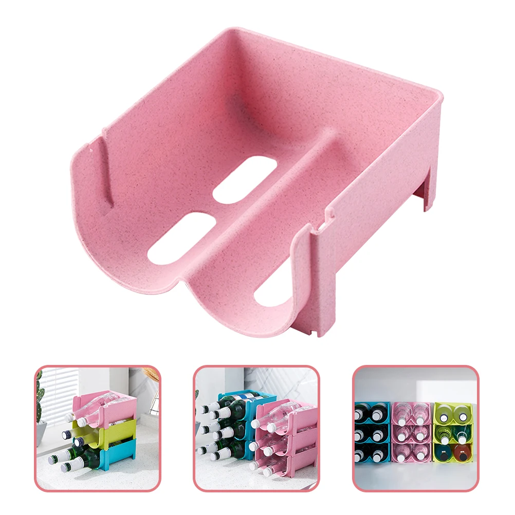 

3 Pcs Stackable Beer Beverage Storage Rack Multi Function Drinks Holder Bottle Organizer Soda Can Dispenser Fridge Shelf