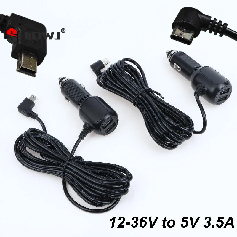 1Pcs 5V 3.5A Type C USB Car Charger Adapter For Dash Cam Cellphone Car Radar Detector GPS DVR 3.5 Meters Wire view 6