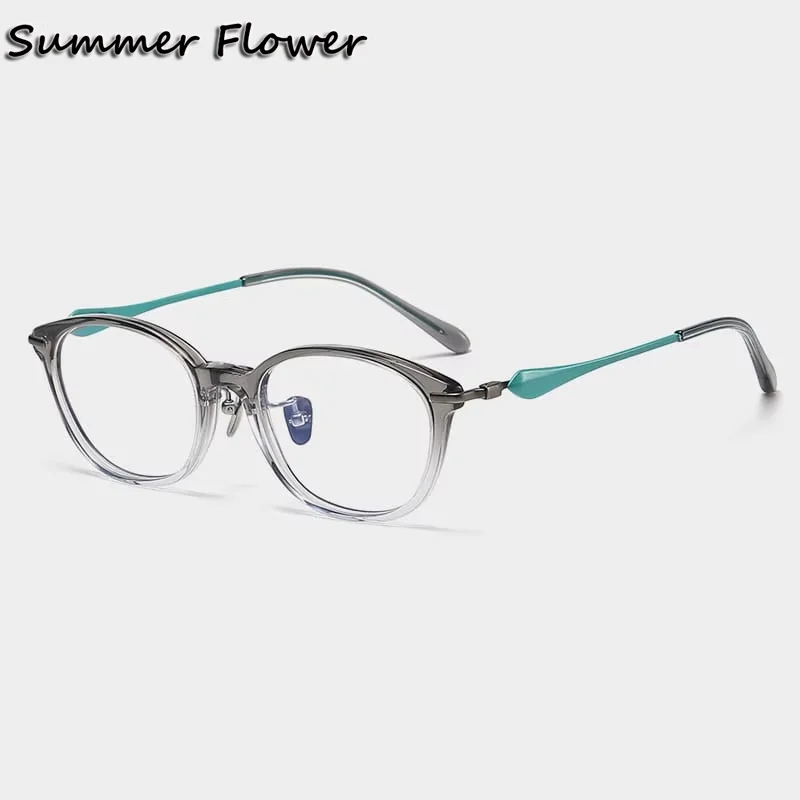 

Girl Eyewear Frames Acetate Titanium Women Men Eyeglasses Super Quality Optical Gafas High Myopia Degree Precription Lenses