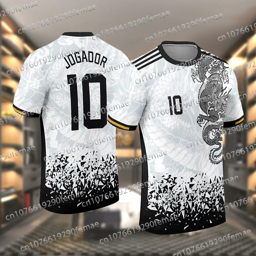 

Fashionable Dragon Print Pattern Men's Football Sports Shirt T-shirt, Daily Competition Training Breathable Jersey