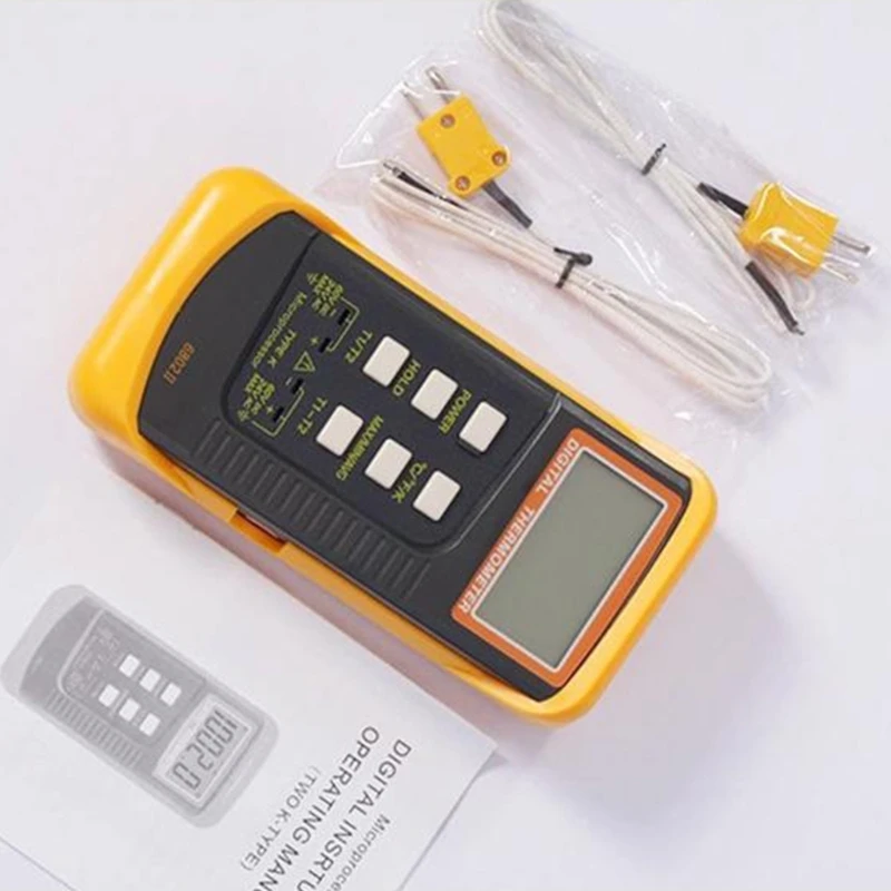 Handheld K Type Thermocouple Thermometer Lab Temperature Measurement with 4 Thermocouples Probes Sensor High Heat Meter