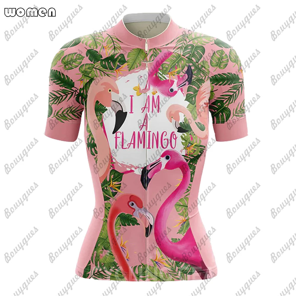 Flamingo Summer Premium Cycling Jersey Set Breathable Team Racing Sport Bicycle Jersey Women Cycling Clothing Short Bike Jersey