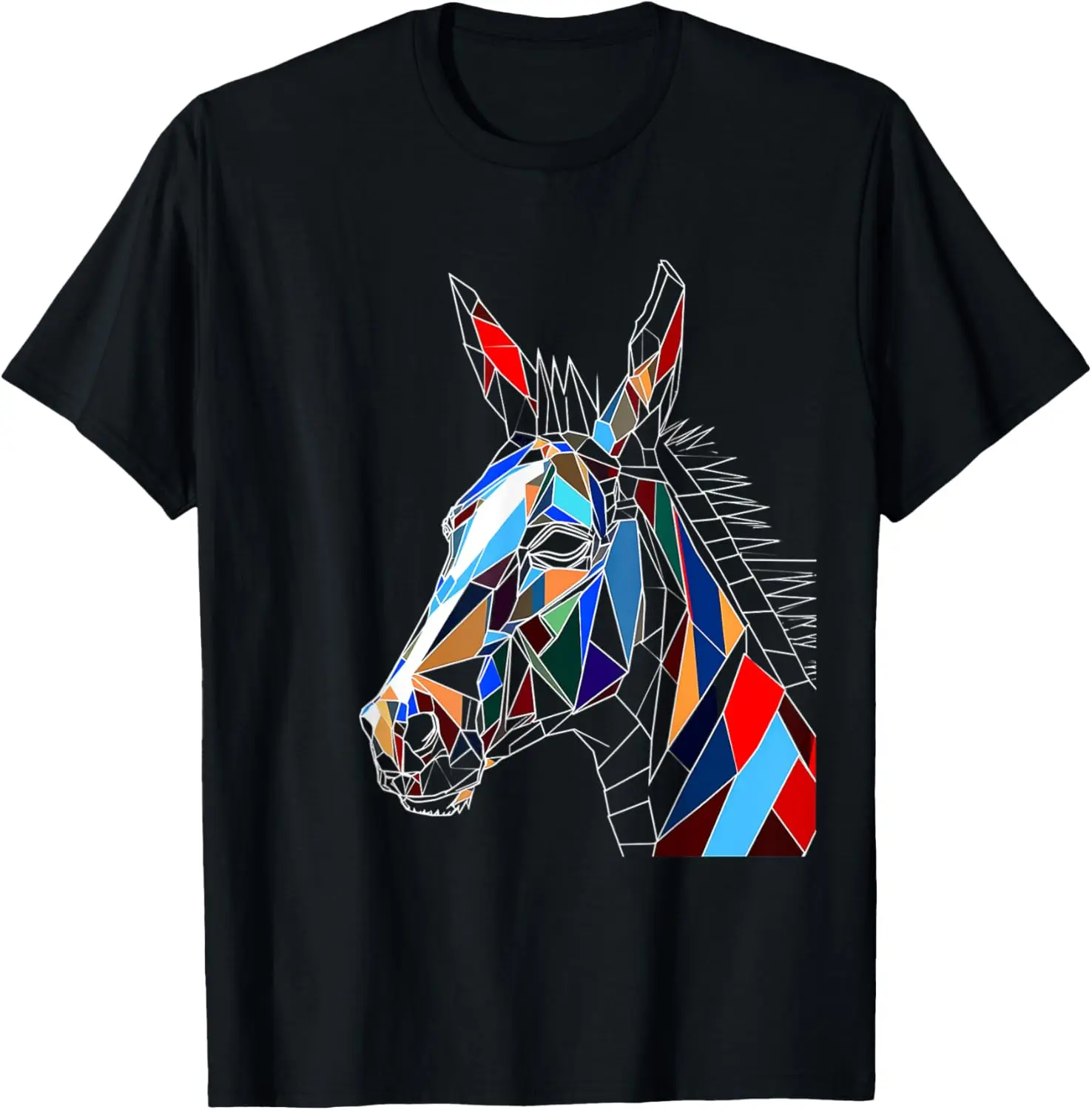 Donkey Polygon Animal Graphic Illustration Donkey T-Shirt