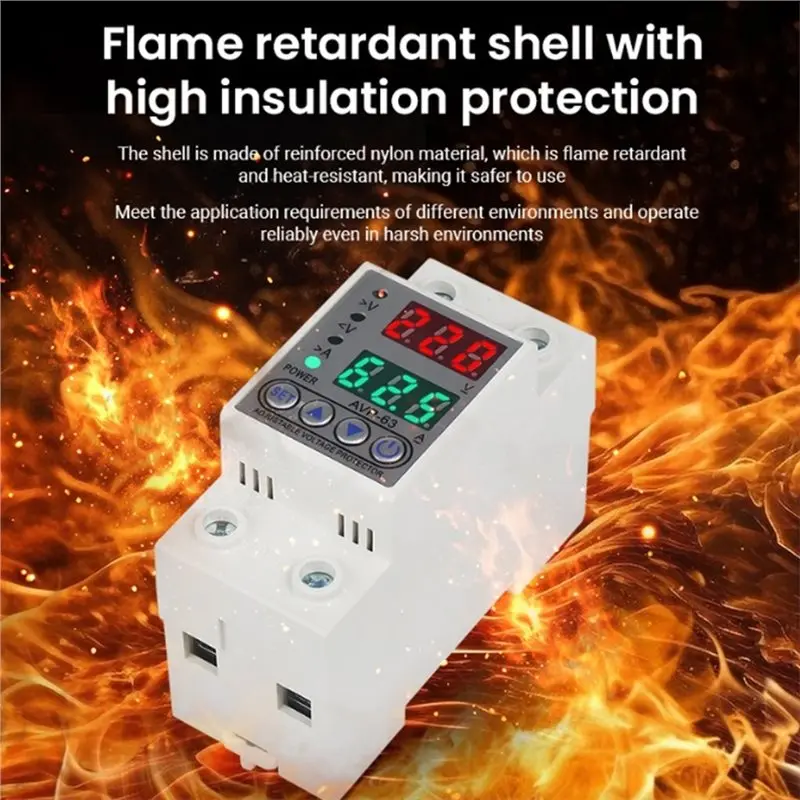 [A92P!】 Adjustable Over Voltage Under Voltage Reclosing Protector Relay 230V 63A Over Current Protection Limit Functionality