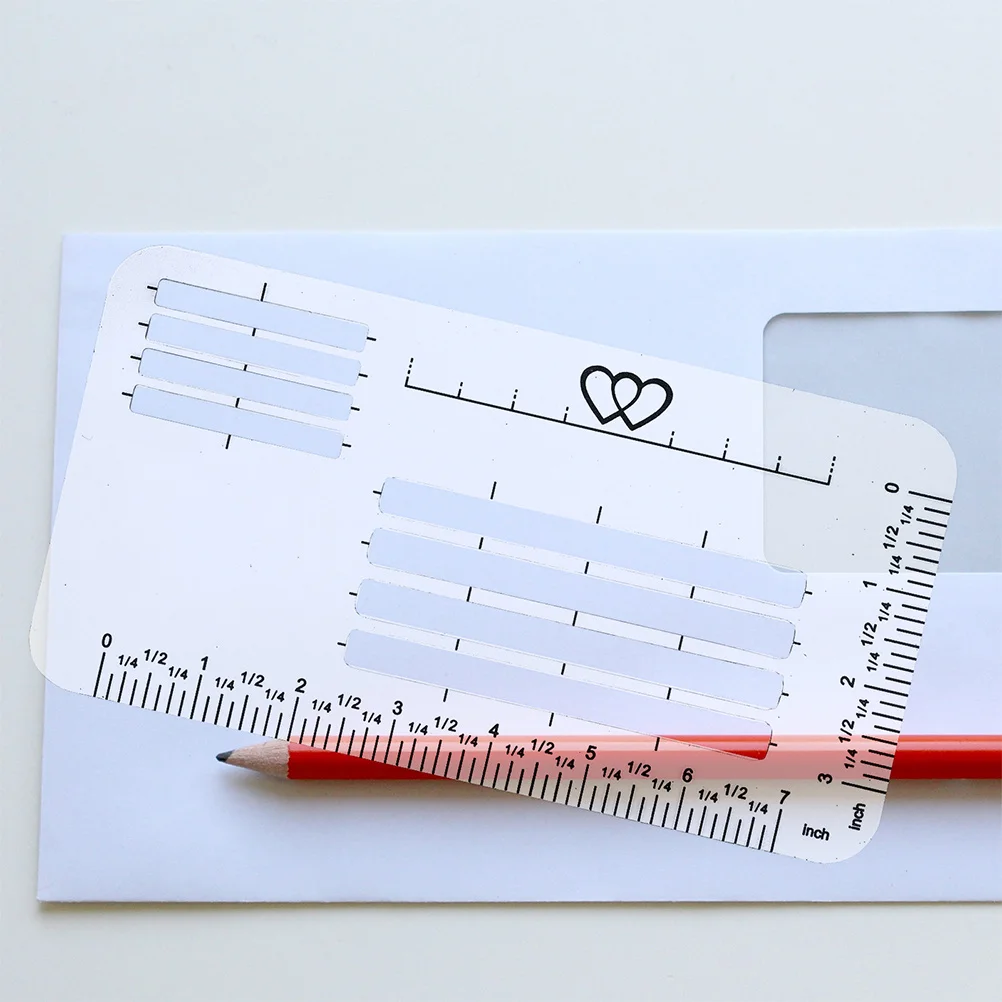 1 set 1 Set Plastic Drawing Rulers Lettering Drawing Supplies Envelope Addressing Template Stencils Diy Stationery Ruler Tools