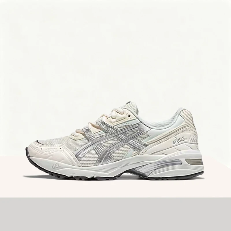 ASICS Gel-1090 V1 Unisex White/Silver Low-Top Shoes – Cushioned Non-Slip Sole & Durable Comfortable Everyday Fit 1203A243-104