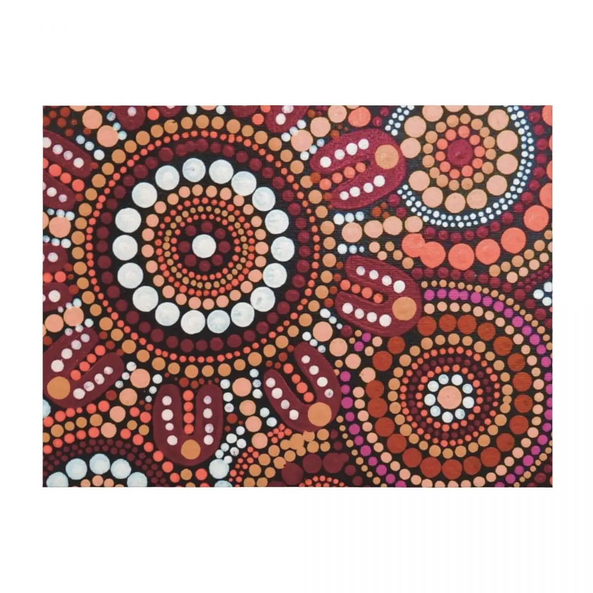

Australian Aboriginal Art Red Pattern Family Gathering Throw Blanket Bed Moving Retros Summer Beddings Blankets