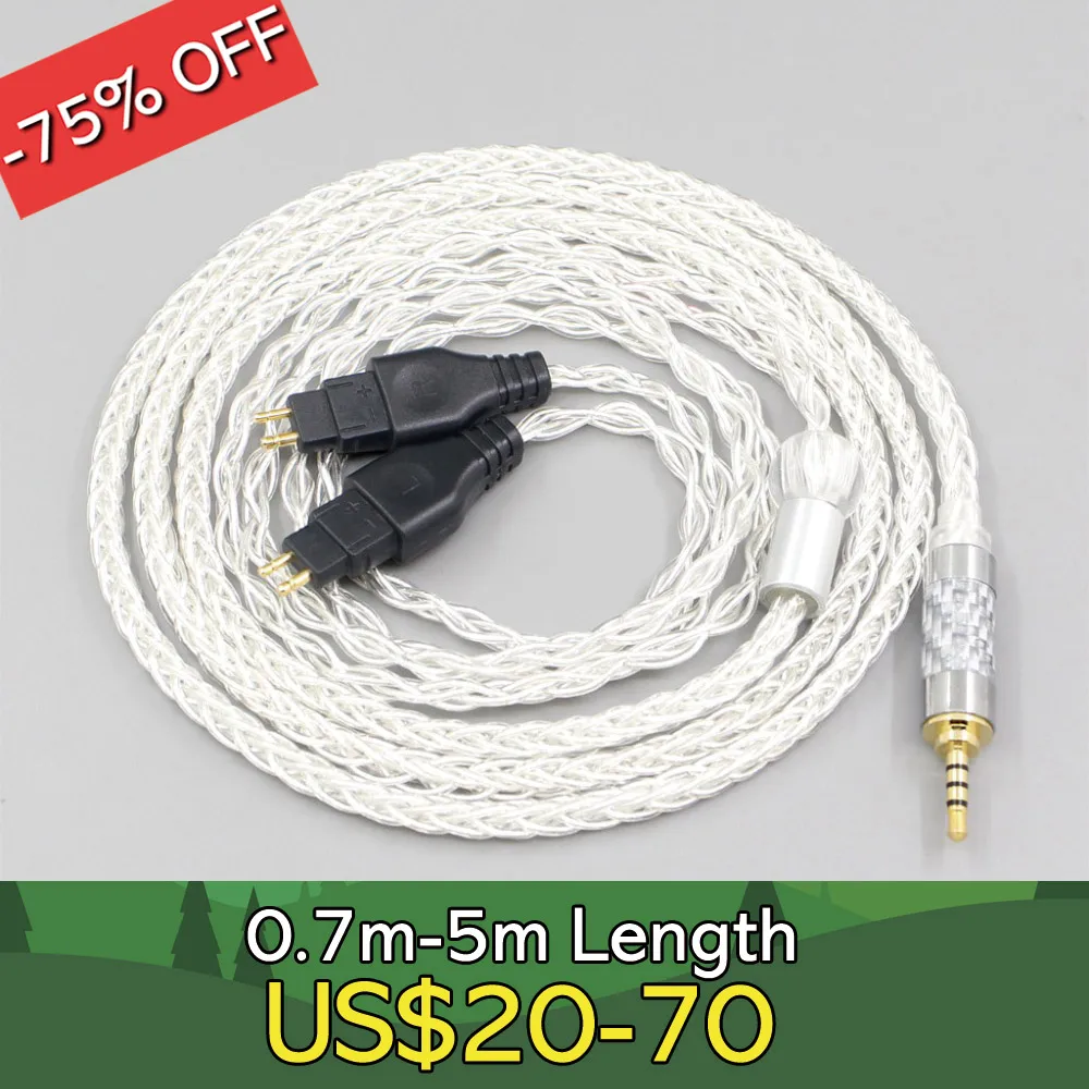 

3.5mm 2.5mm XLR 4.4mm 8 Core Silver Plated OCC Earphone Cable For Sennheiser HD580 HD600 HD650 HDxxx HD660S HD58x HD6xx LN006543