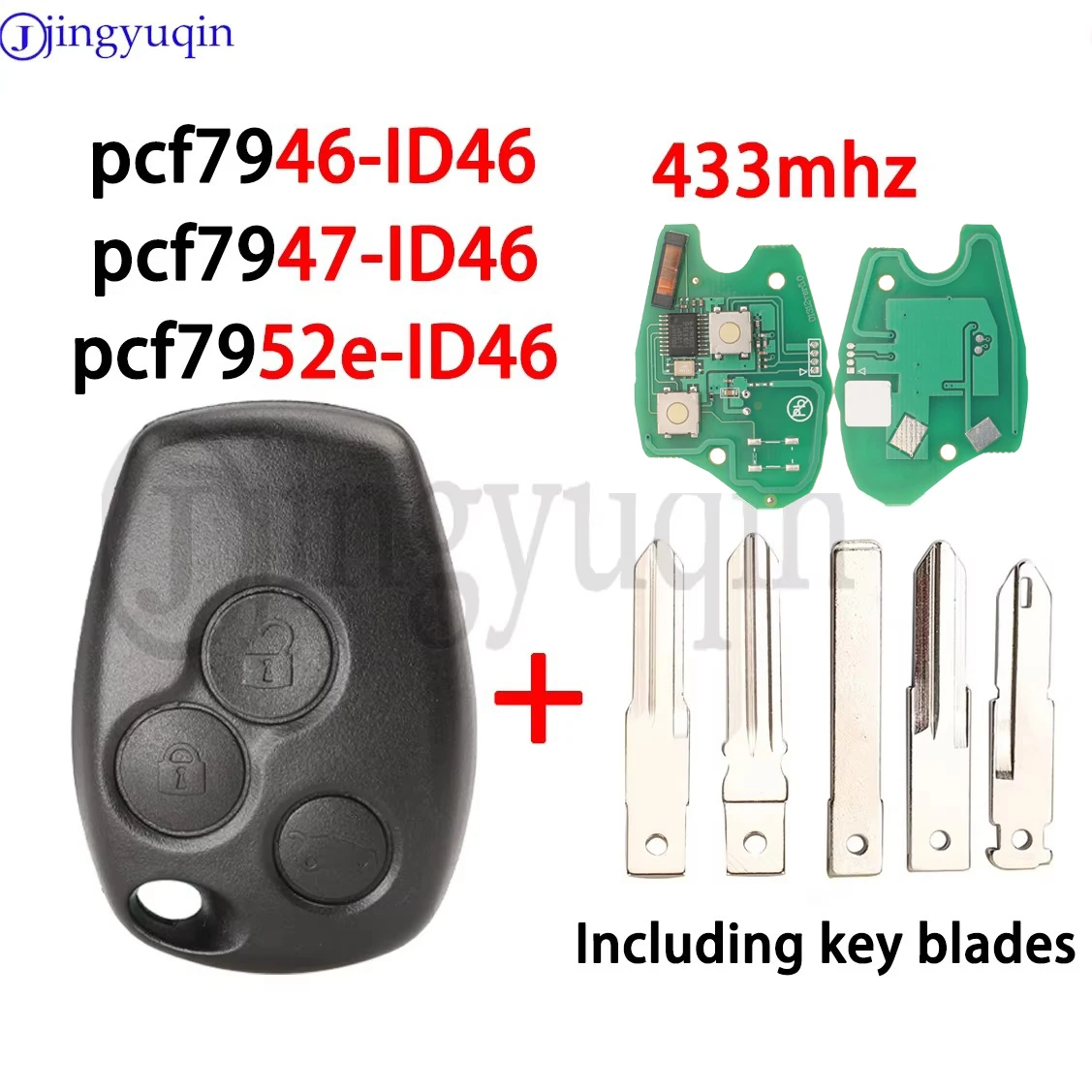 

Jingyuqin 3 кнопки 433 МГц для Renault Trafic Vivaro Primastar Movano Dacia PCF7946 7947 7952E чип умный дистанционный автомобильный брелок