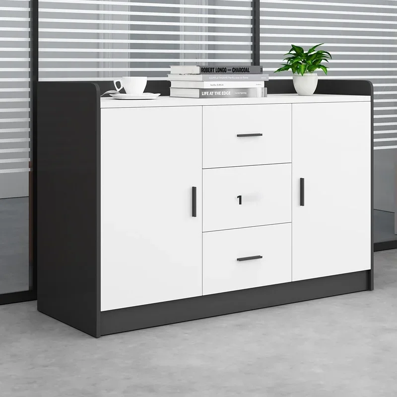 2026 Modern Short Office File Cabinet  Wooden Partitions Password Lock for Home Bedroom Lab Workshop Warehouse Use