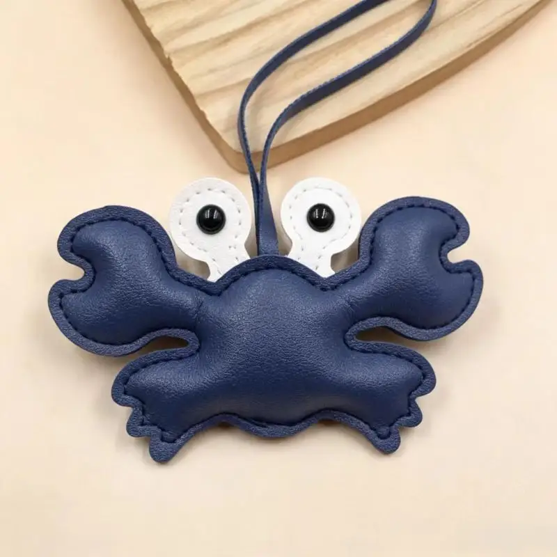 Kreativer Krabben-Schlüsselanhänger aus weichem PU-Leder, Schlüsselring, Hawaii-Reiseandenken, lustiges Geschenk für Taschen- und Autoschlüssel-Dekoration – Detail 6