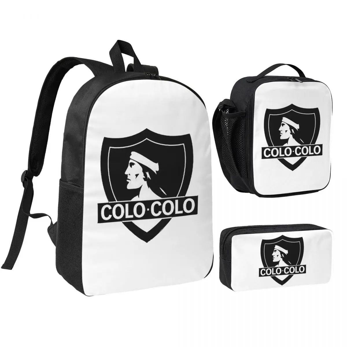 

Social Y Deportivo Colo-Colo Backpack Boys Girls BookBag School Bag Laptop Shoulder Bags 3ps Insulated Lunch Bag Pencil Case