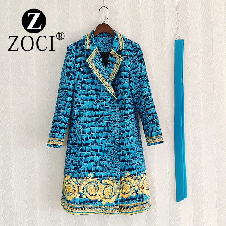 

[ZOCI] Style Printed Slim Fit Niche Mid To Long Length Popular Windbreaker Jacket High-end Autumn Outfit New