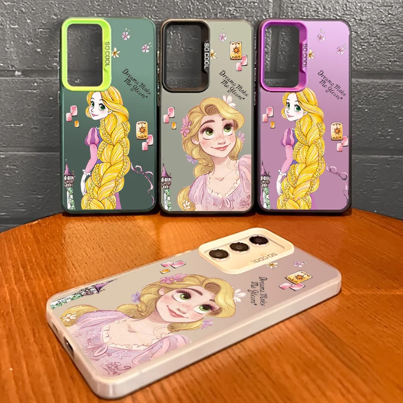 Princess Tangled Rapunzel For Samsung Galaxy S24 S23 S22 S21 S20 Note 20 Ultra Plus FE 5G Colorful Silver Funda Phone Case