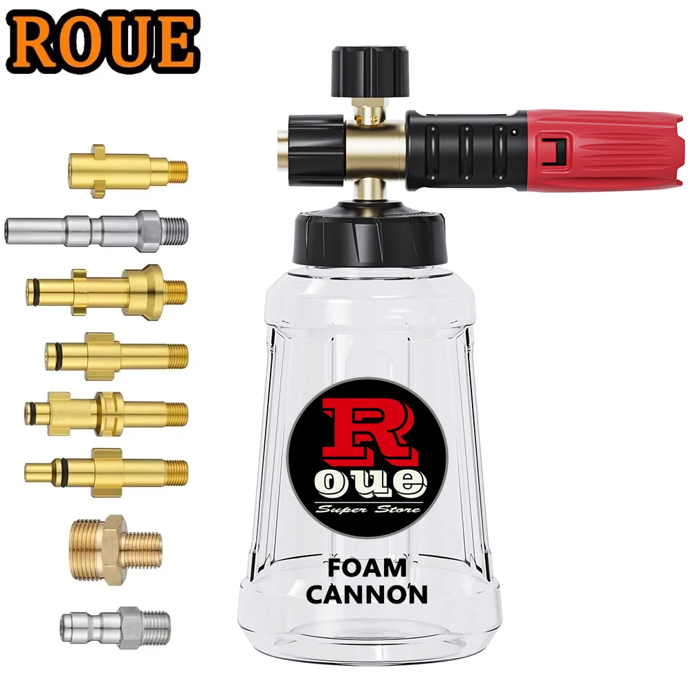 ROUE Snow Foam Lance Foamer Cannon Gun Soap Foam Generator High Pressure Car Washer Accessories For Karcher Nilfisk Parkside WAP