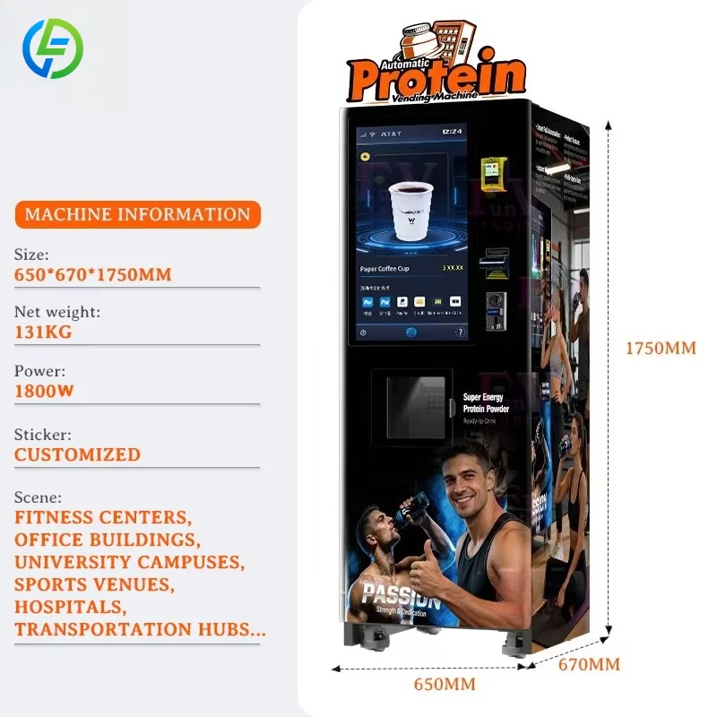 FL Retail Protein Vending Machine 32Inches Large Touchscreen Display Flavor Variety Offering Range Of Popular Flavors Customized