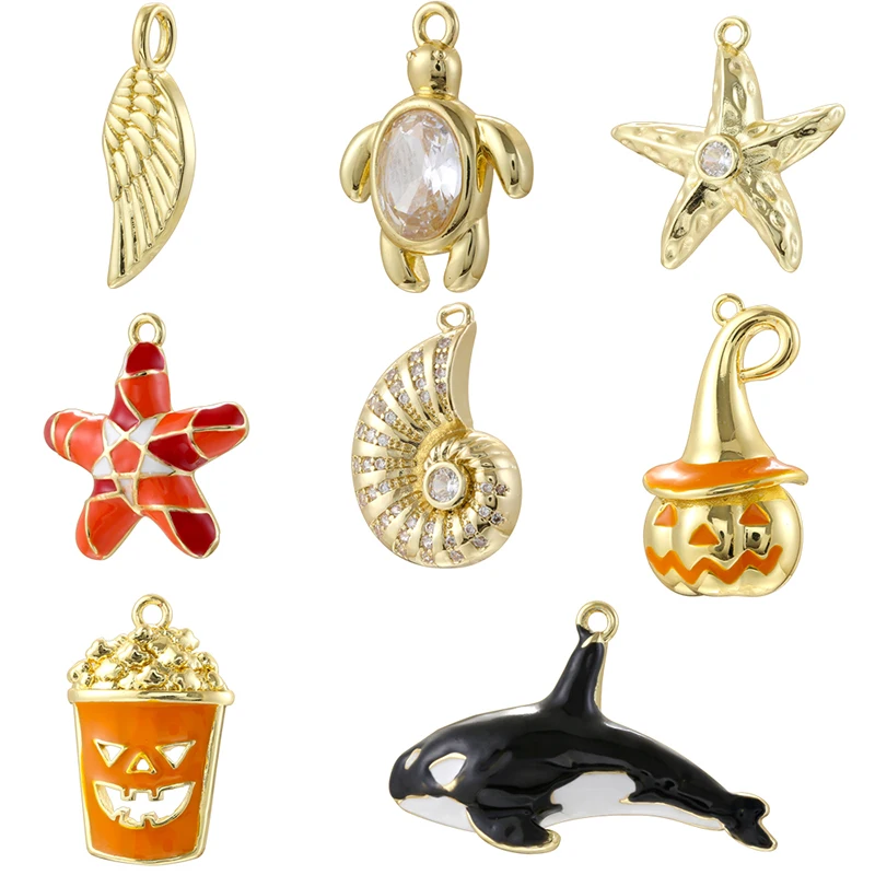 zhukou-Морские-эмалированные-капельные-глазури-мини-подвеска-в-форме-кита-и-морской-звезды-очаровательные-милые-стильные-аксессуары-ve2061-ve2068