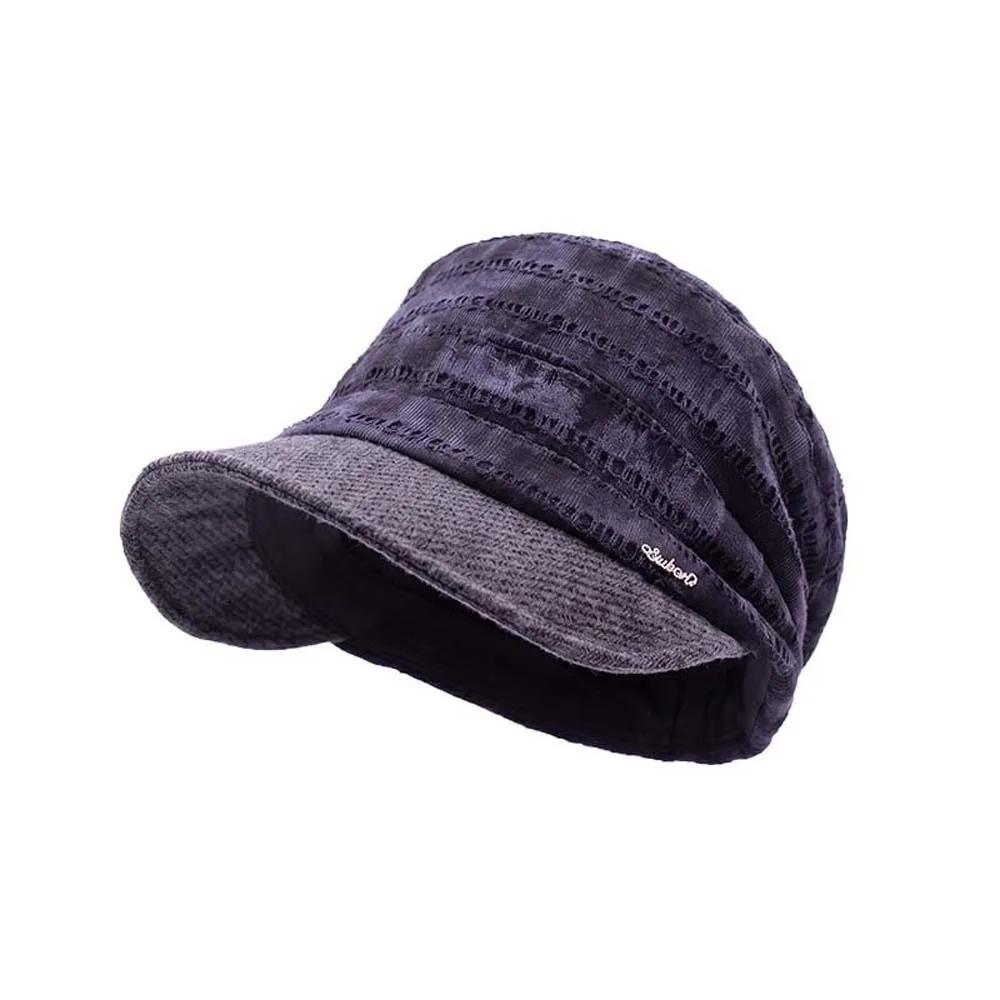 Winter Sunshade Cap Warm Plaid Newsboy Cap Vintage Soft Checked Slouchy Hat Thick Sweet Visor Beret Cap Girls