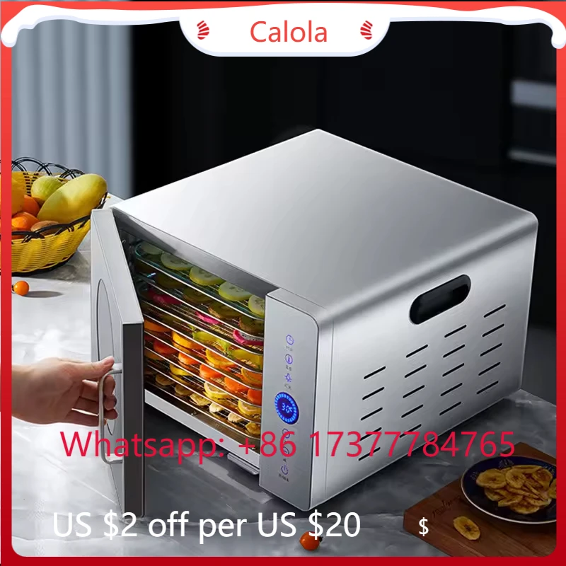 

8-Tray Visual Window Food Dehydrator, 1280W 304 Stainless Steel Fast Drying Fruit Dehydrator