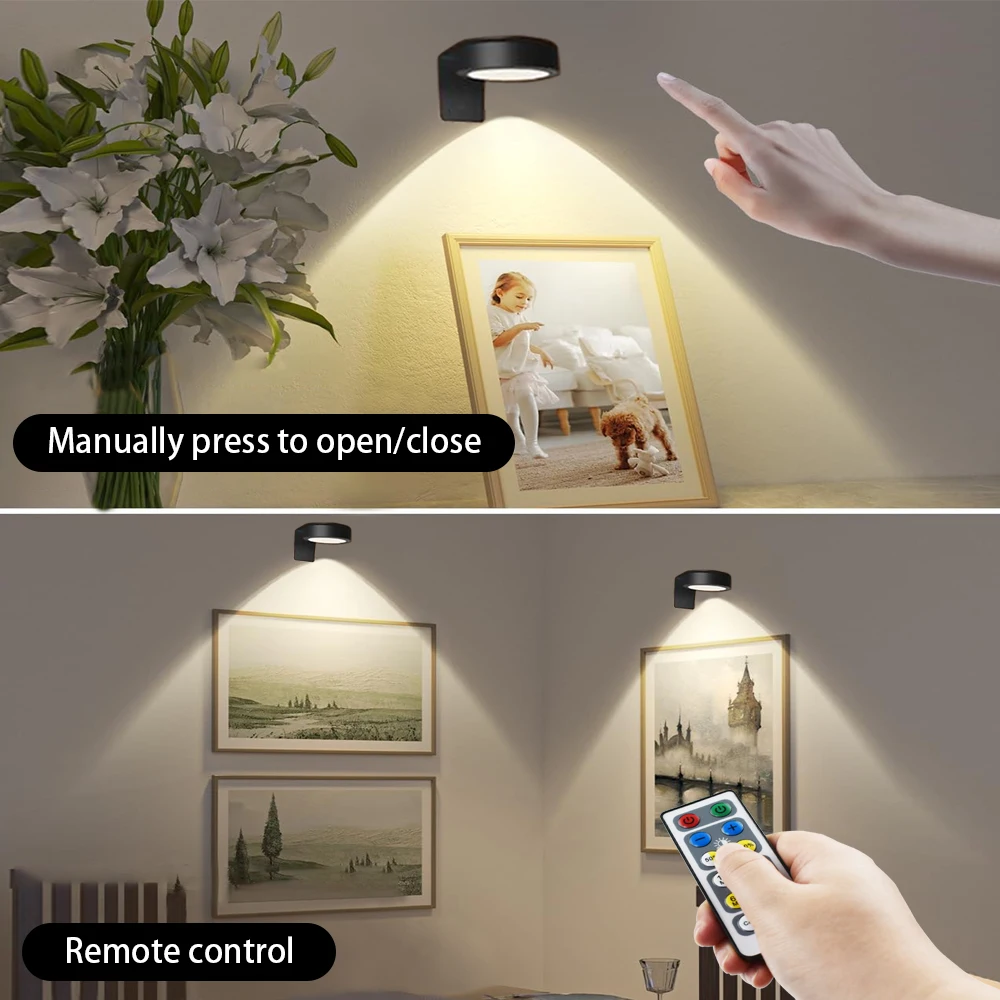 LED ضوء الليل 3-Color اللوحة ضوء خزانة ضوء سطوع عكس الضوء قابلة للشحن اللمس التحكم عن بعد ضوء الليل بات الخفيفة