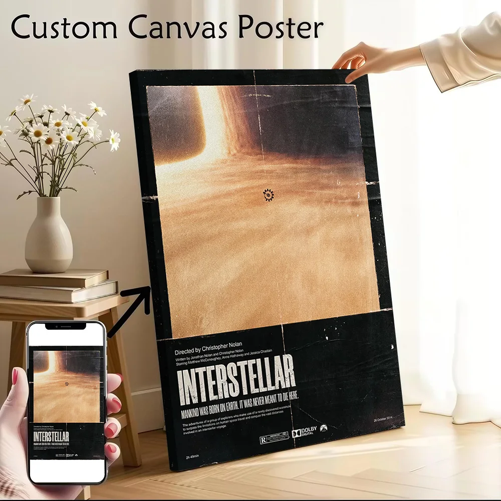 Interstellar Movie Poster Canvas Wall Art Personalized Print Modern Painting Perfect Gift for Room Decorating Interior Bedroom