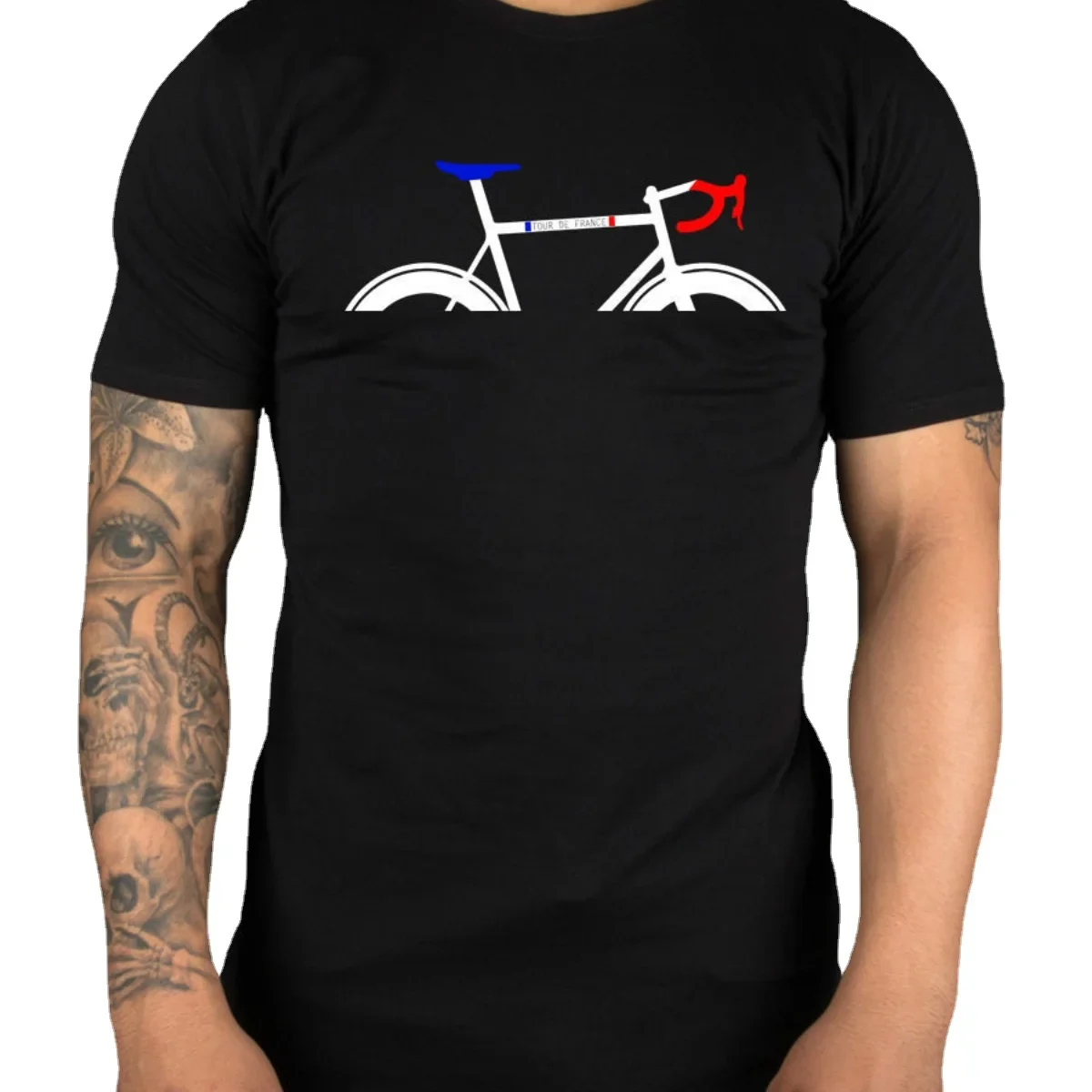 Hot Sale France Flag Colours Biker Racer Cyclist T-Shirt 100% Cotton O-Neck Short Sleeve Summer Casual Mens T-shirt Streetwear