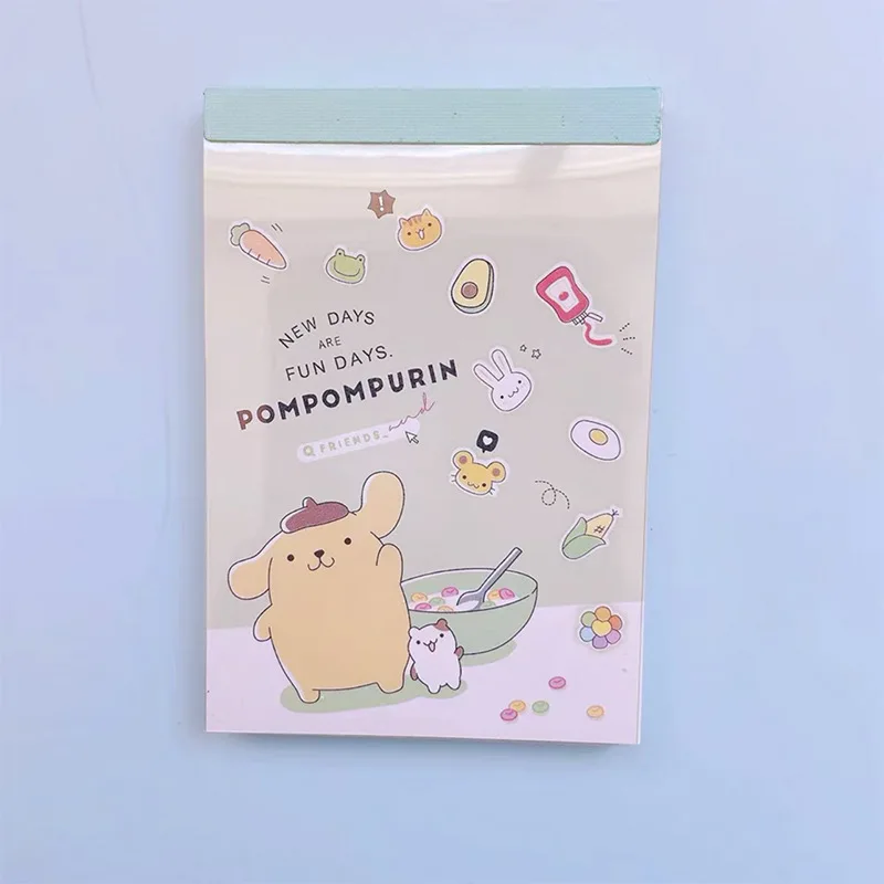Sanrio-Cuaderno de dibujos animados para escribir a mano, libreta pequeña con tapa antiadherente, libro de mensajes Ins