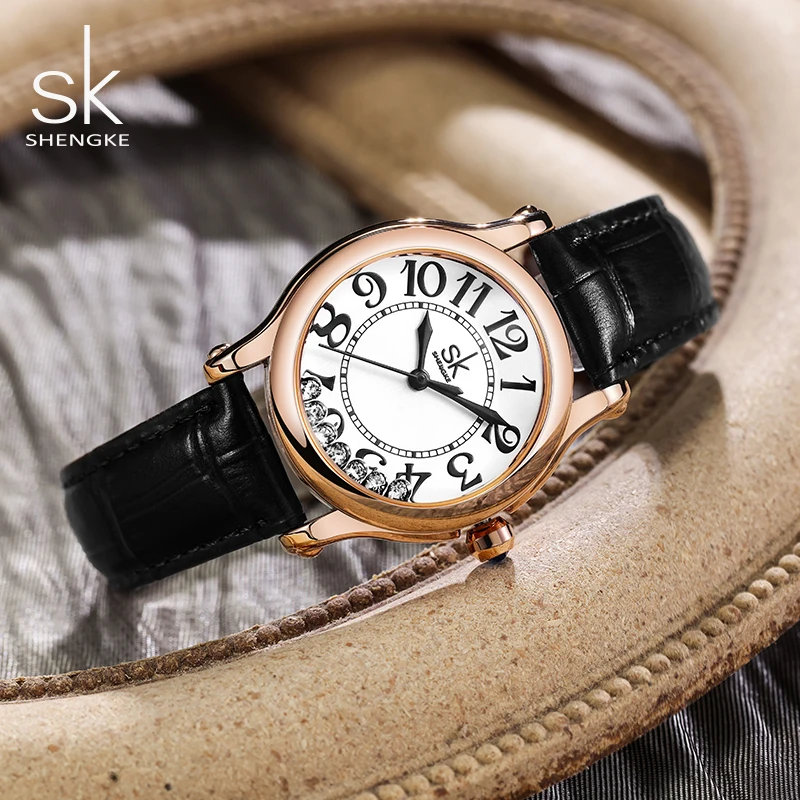 Shengke Original Design Ladies Quartz Wristwatches Fashion Top Styles Women's Watches Diamond Best Gifts Clock for Wife,Family