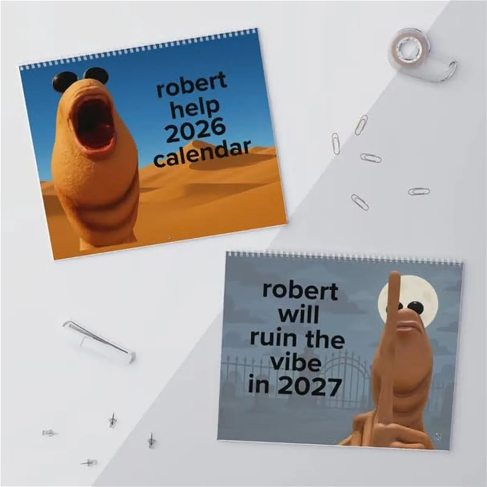 

2026 Wall Calendar,Funny Calendar 2026, Wall Calendar Funny Animal Memes, Marcus The Worm 9.8x11.8", Full Page 12 Months Thick